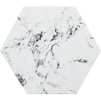 Lattialaatta Kymppi-Lattiat Marmore hex White, 14x16cm