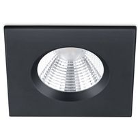 LED-alasvalo Trio Zagros, IP65, mattamusta, neliö
