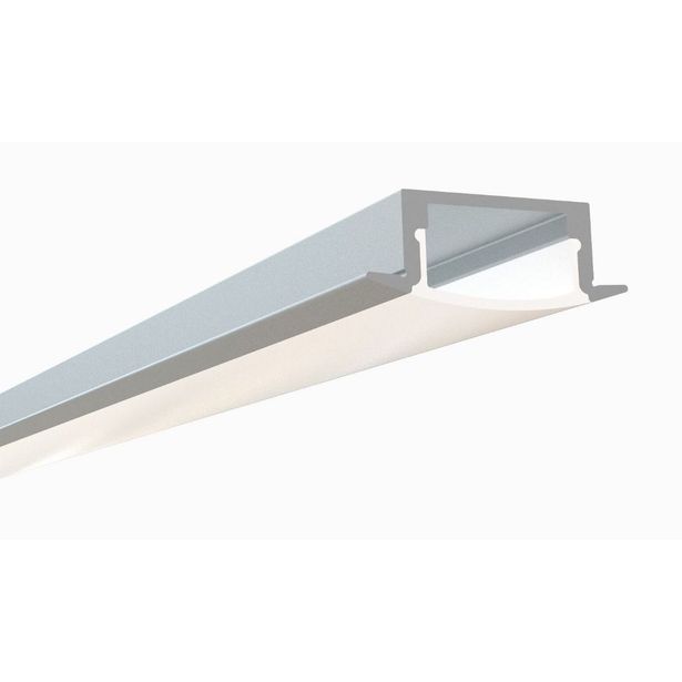LED-asennuslista FTLight Embed läpikuultava kansi 2000x23/17x8mm alumiini
