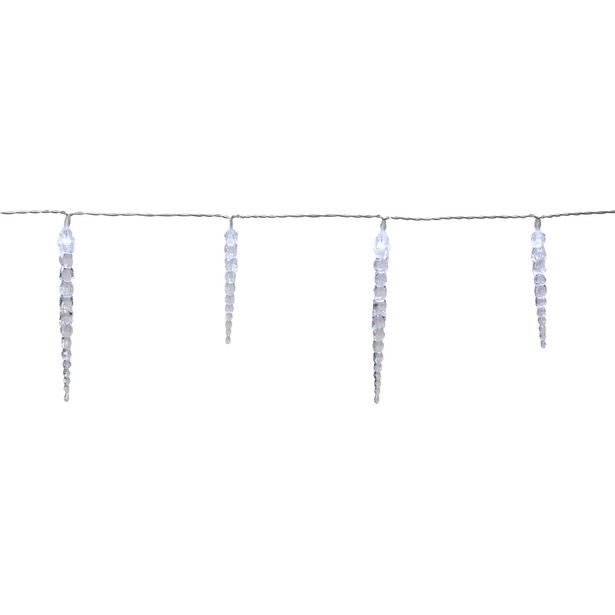LED-jääpuikkosarja Star Trading Gelido, 600 cm, 40 jääpuikkoa, valkoinen