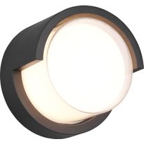 LED-ulkoseinävalaisin Trio Puno, pyöreä, mattamusta