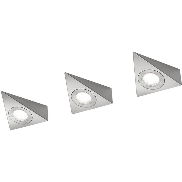 LED-välitilan kattovalaisin Trio Ecco, 3-osainen, harjattu teräs