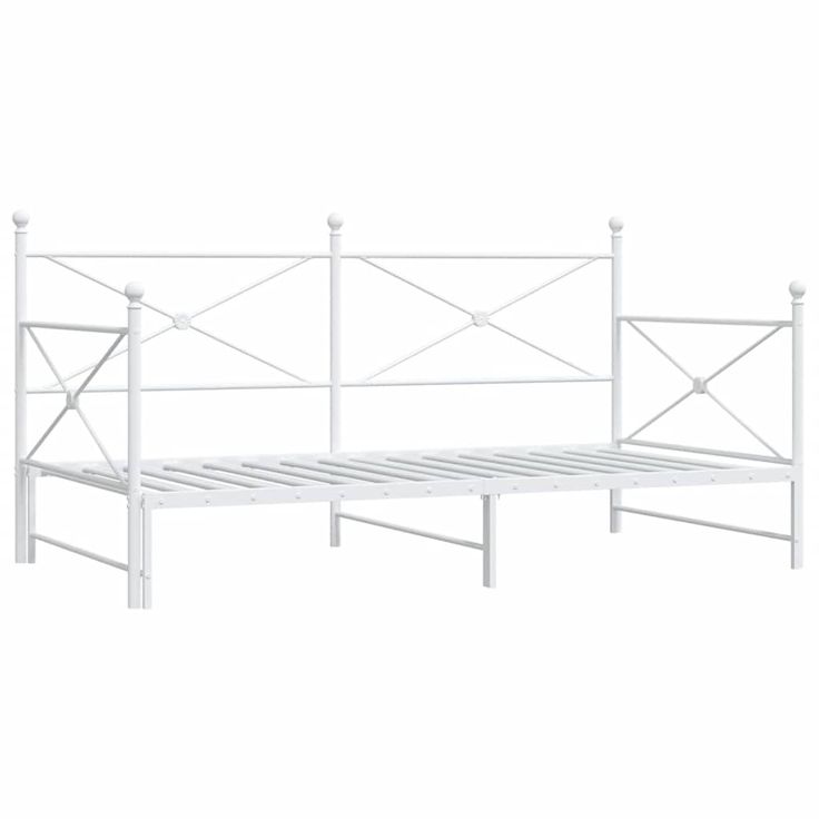 Leposohva ilman patjaa Valkoinen 100x190 cm Teräs (04690)