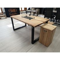 Liekkipöytä FlameTower, saarnilankku, U-jalat, eri kokoja