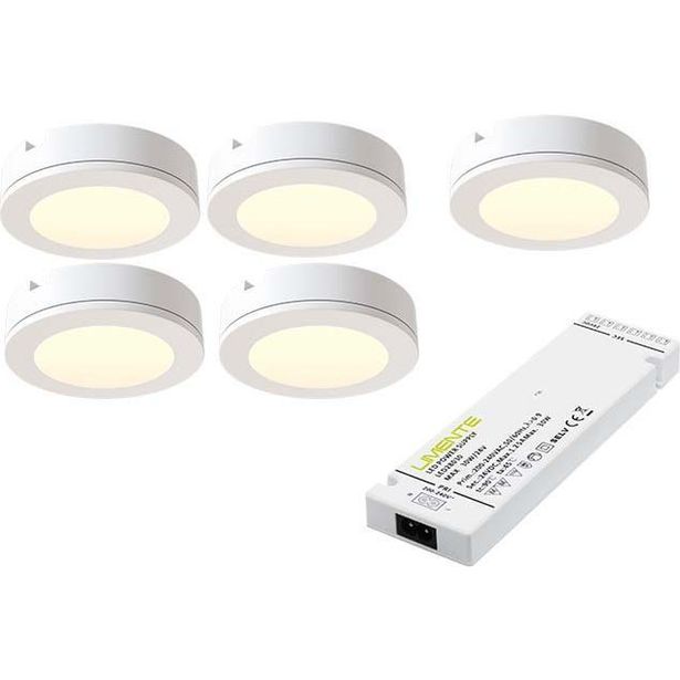LED-kalustevalaisin Limente LED-LENOX, 5x4W, 3000K, valkoinen