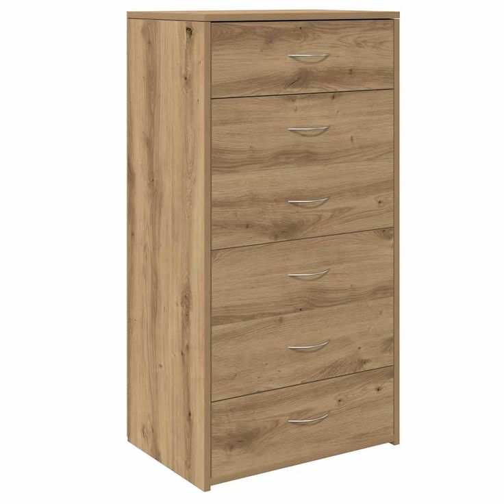 Lipasto 6 vetolaatikolla Käsityöläinen tammi 50x34x96 cm (55891)