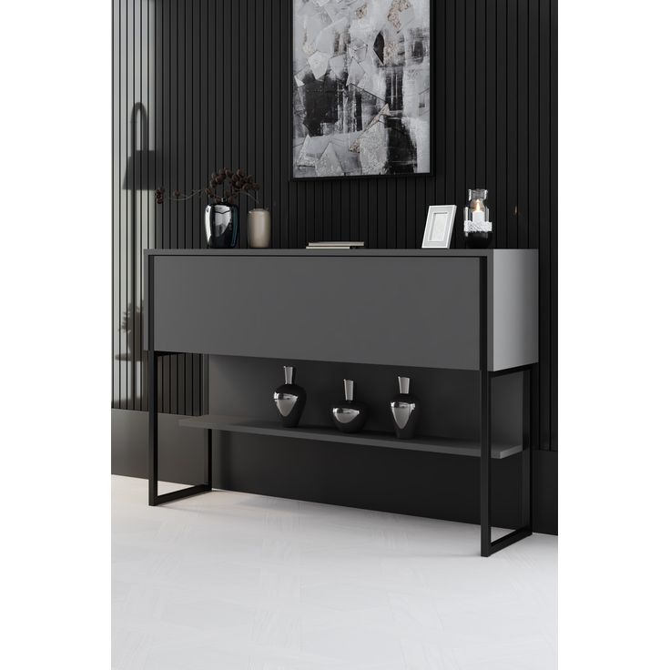 Lipasto Linento Furniture Luxe, antrasiitti/musta