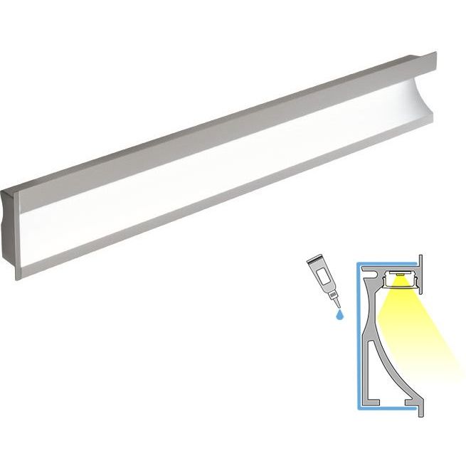 LED-profiili Limente LED-Wall 40, 4000K, 4m, 48W, alumiini