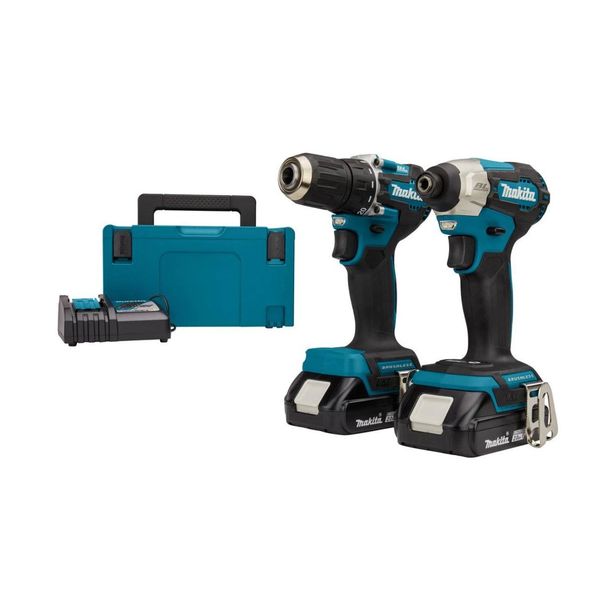 Akkukonesarja Makita DLX2423AJ (DDF487+DTD157), 18V, 2x2.0Ah akuilla + Makpac