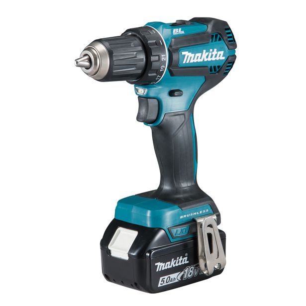 Akkuporakone Makita LXT DDF485RTJ, 50/25Nm, 18V, 2x5.0Ah akuilla + Makpac