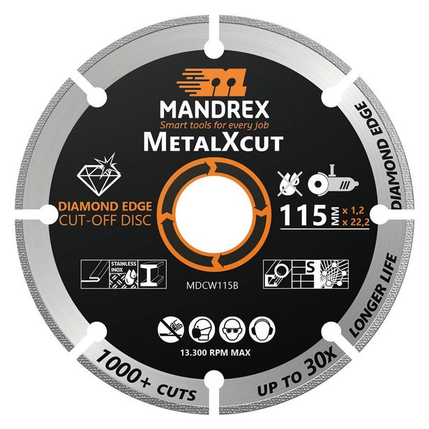 Timanttilaikka Mandrex MetalXcut 125mm, metallille
