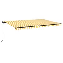 Manuaalisesti sisäänkelattava markiisi LED 500x350cm keltavalk. (69223)