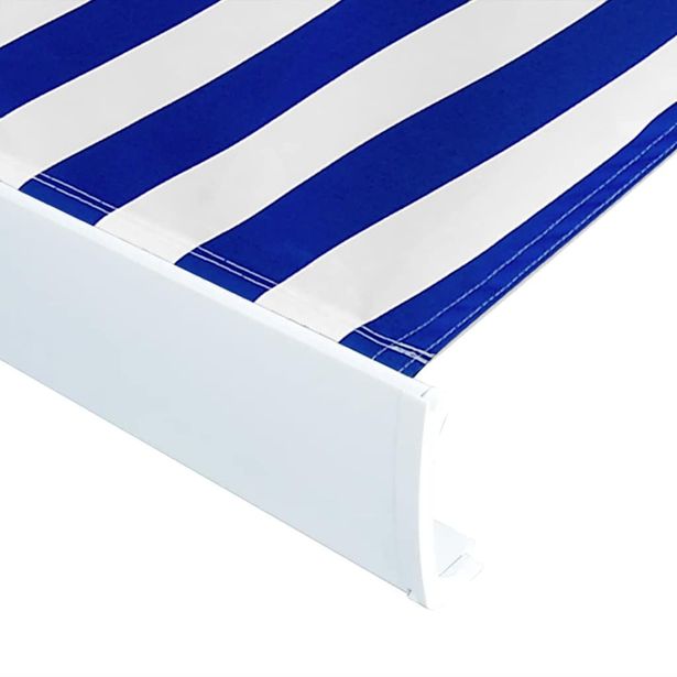 Markiisikangas sininen ja valkoinen 450x300 cm (45713)