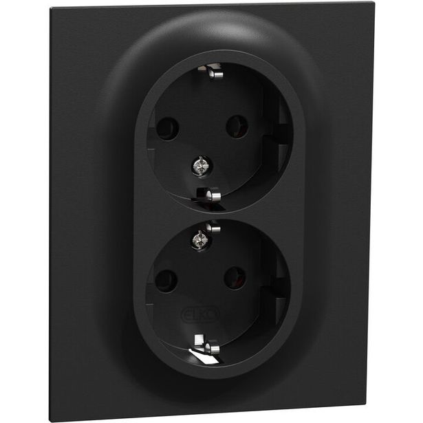 Matala pistorasia Schneider Electric ELKO One, 2-osainen, 16A, IP21, UPJ, uppoasennus, peitelevyllä, jousiliitos