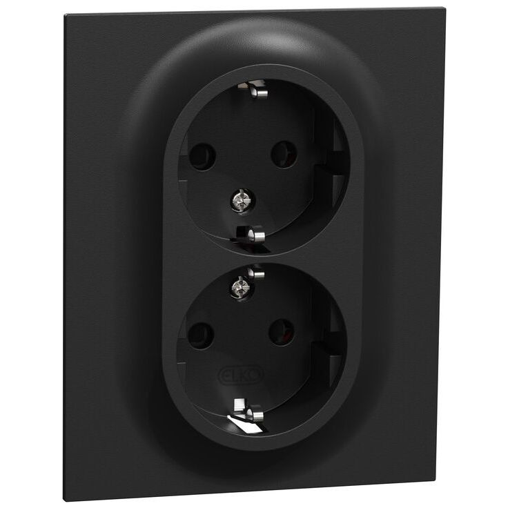 Matala pistorasia Schneider Electric ELKO One, 2-osainen, 16A, IP21, UPJ, uppoasennus, peitelevyllä, jousiliitos