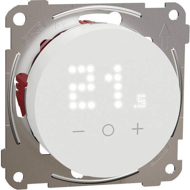 Matter-termostaatti Schneider Electric ELKO One, 16A, 3680W IP21, uppoasennus, keskiölevyllä, valkoinen