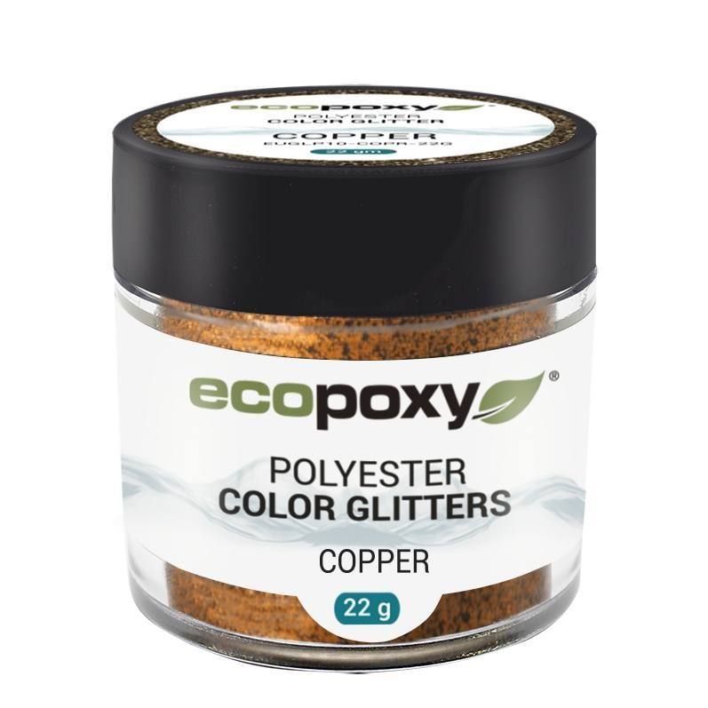 Väriglitteri EcoPoxy Polyester Color Glitter 22g, kupari