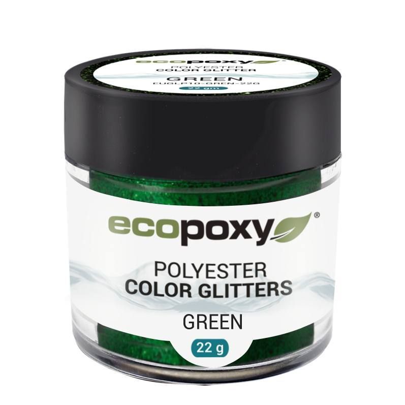 Väriglitteri EcoPoxy Polyester Color Glitter 22g, vihreä