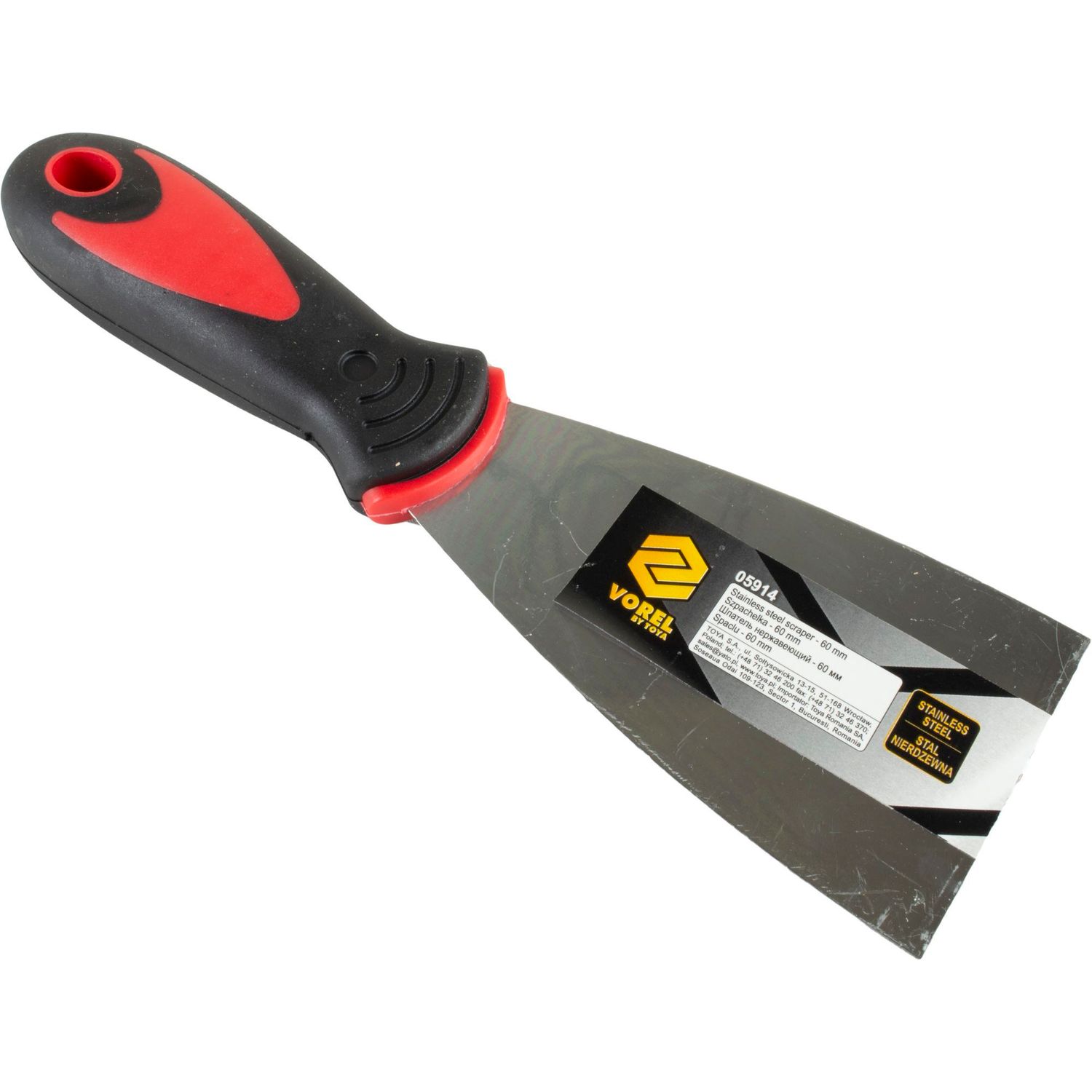 Pakkelilasta Vorel 60mm, kumikahva, rst