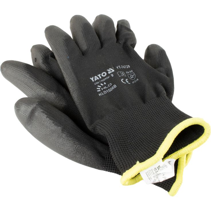 Asentajankäsine Yato nro. 9, nylon/PU, musta