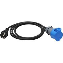 Adapterijohto Malmbergs, pistorasia CEE/pistotulppa, 1-vaihe, 16A, 2m