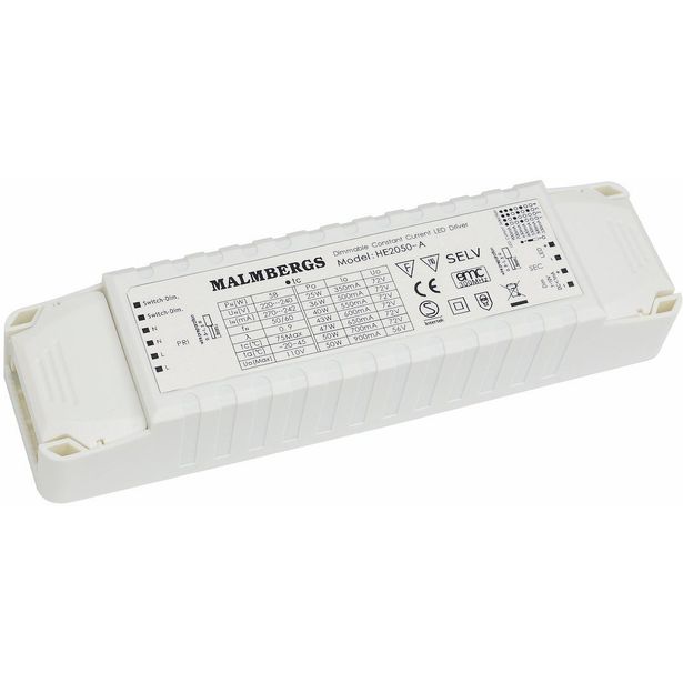 LED-liitäntälaite Malmbergs LED Driver, 1x50W