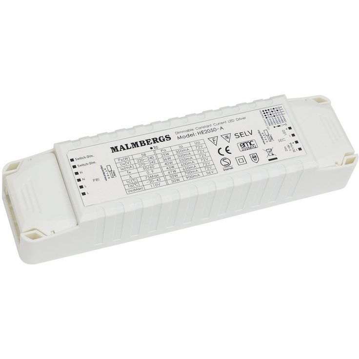 LED-liitäntälaite Malmbergs LED Driver, 1x50W