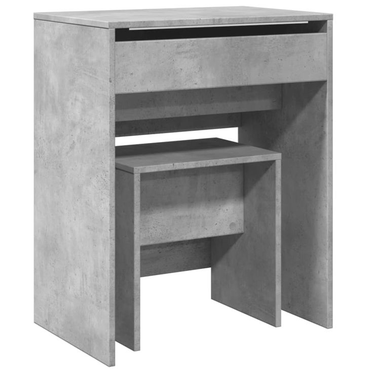 Meikkipöytä ja jakkara betoninharmaa 60x40x113,5 cm (48216)
