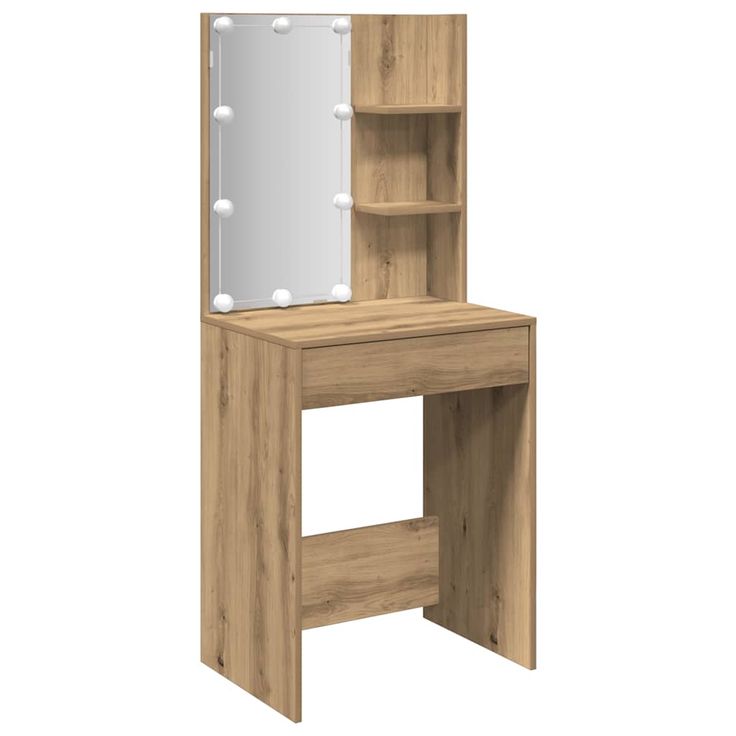 Meikkipöytä LED-valoilla artesaani tammi 60x40x140 cm (57000)