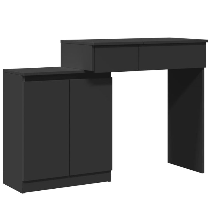 Meikkipöytä LED-valoilla musta 115x37x110,5 cm (48228)