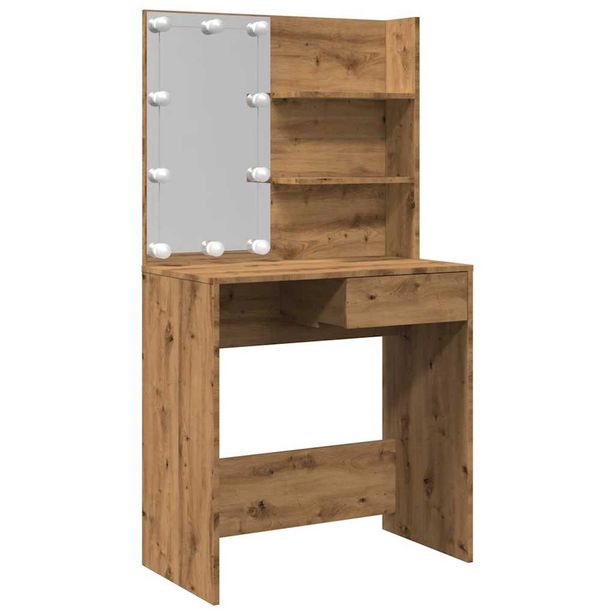 Meikkipöytä LEDillä Artisan Oak 74,5x40x141 cm (57022)
