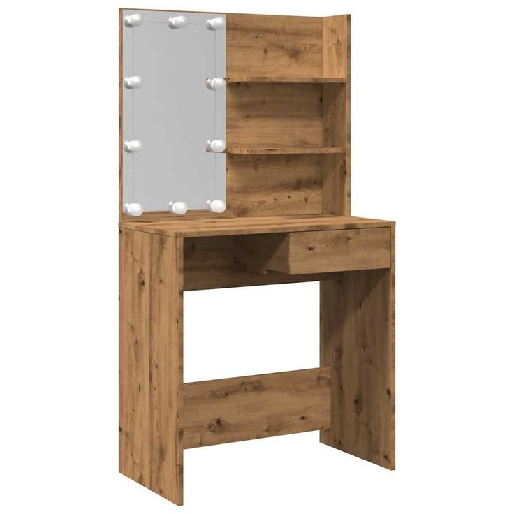Meikkipöytä LEDillä Artisan Oak 74,5x40x141 cm (57022)