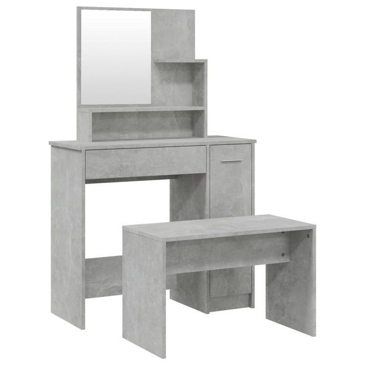 Meikkipöytäsarja betoninharmaa 86,5x35x136 cm (14150)