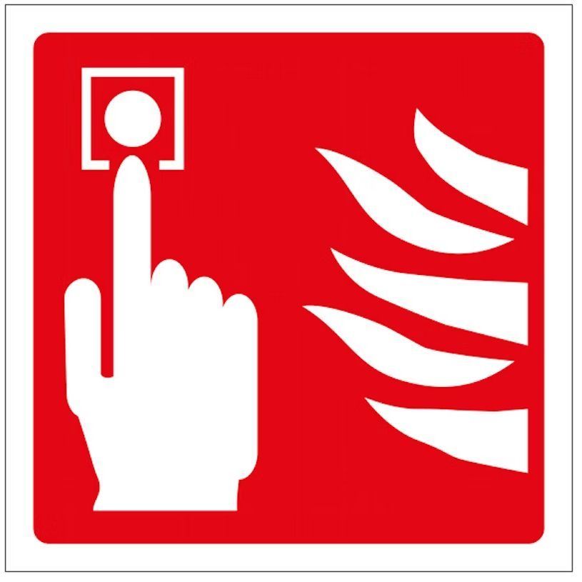 Merkintäkilpi "Hälytysnappi", 20x20cm