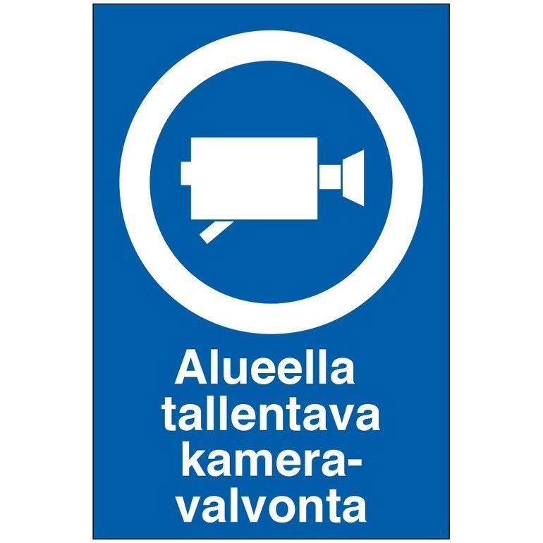 Merkintäkilpi "Alueella tallentava kameravalvonta", 20x30cm