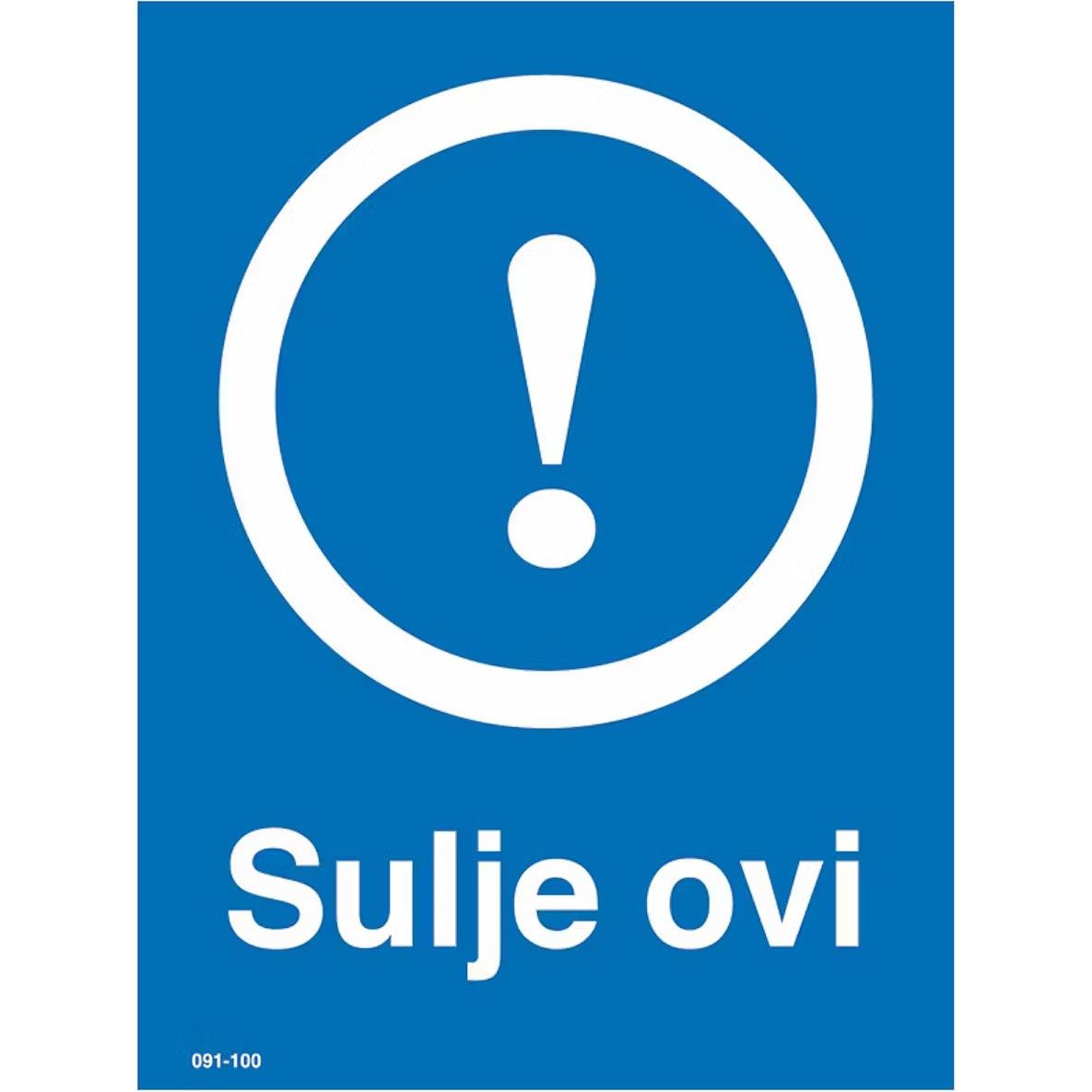 Merkintäkilpi "Sulje ovi", 15x20cm