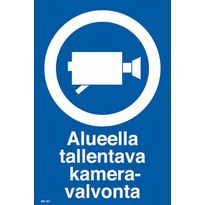 Merkintäkilpi &quot;Tallentava kameravalvonta&quot;, 20x30cm