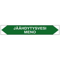 Merkintätarra/putkistotarra &quot;Jäähdytysvesi meno&quot;, 16x2.5cm, 5kpl