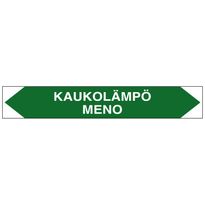 Merkintätarra/putkistotarra &quot;Kaukolämpö meno&quot;, 16x2.5cm, 5kpl