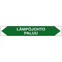 Merkintätarra/putkistotarra &quot;Lämpöjohto paluu&quot;, 16x2.5cm, 5kpl