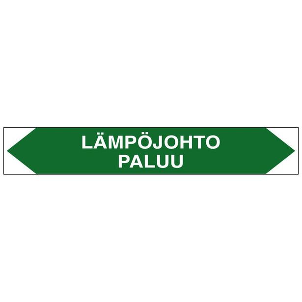 Merkintätarra/putkistotarra "Lämpöjohto paluu", 16x2.5cm, 5kpl