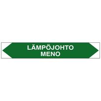 Merkintätarra/putkistotarra &quot;Lämpöjohto meno&quot;, 16x2.5cm, 5kpl