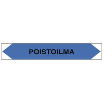 Merkintätarra/putkistotarra &quot;Poistoilma&quot;, 16x2.5cm, 5kpl