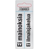 Merkintätarra &quot;Ei mainoksia&quot;, &quot;Ei ilmaisjakelua&quot;, 8.5cmx2cm