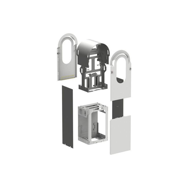 Metallisarja kahden Schneider Electric EVlink Pro AC -latausaseman asennukseen
