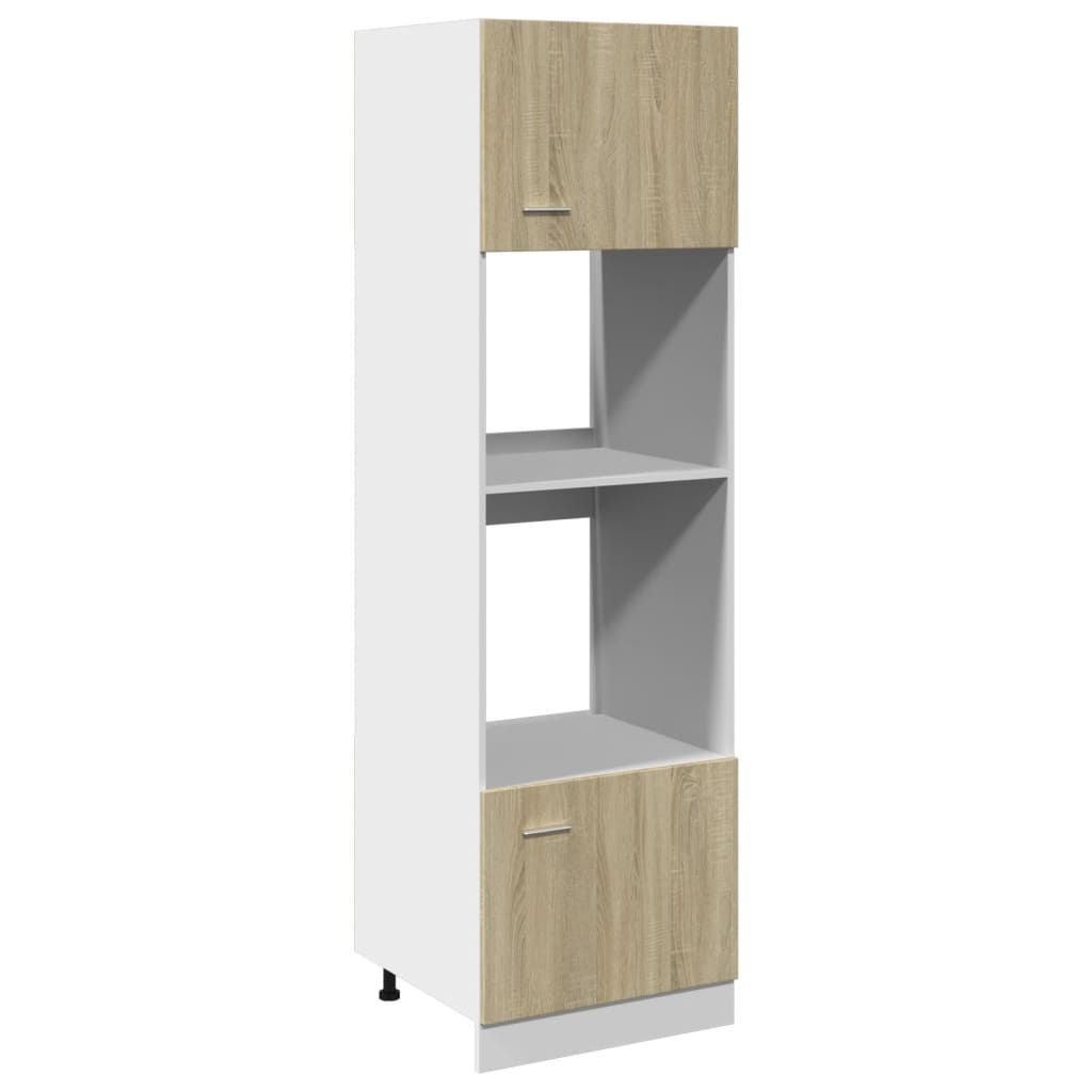 Mikroaaltouunin kaappi Sonoma-tammi 60x57x207 cm lastulevy (49627)