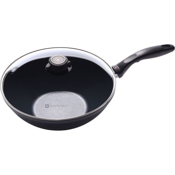 Wokkipannu kannella Swiss Diamond XD, 28cm