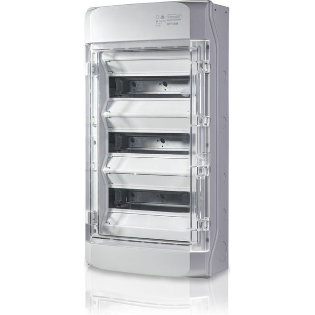 Moduulikotelo F-Tronic Neptun36, 3 riviä, 36 MOD, IP65, laipat ylä- ja alapäädyssä