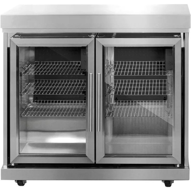 Kesäkeittiön kaksiosainen jääkaappimoduuli Myoutdoorkitchen Classic l,ine Stainless 126 l,
