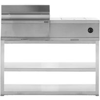 Kesäkeittiön hiiligrillimoduuli Myoutdoorkitchen, sivukeittimellä, 120cm, ruostumaton teräs